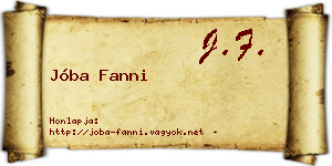 Jóba Fanni névjegykártya