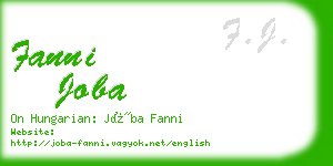 fanni joba business card